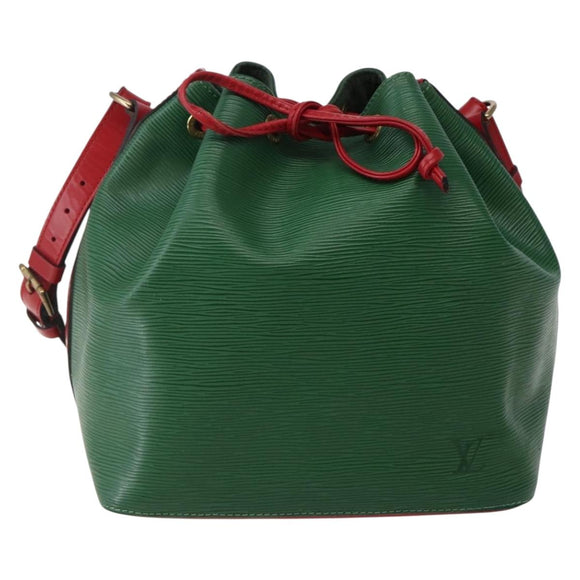 LOUIS VUITTON Epi Petit Noe Shoulder Bag Bicolor Green Red M44147 LV Auth 142869