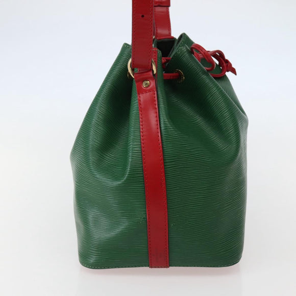 LOUIS VUITTON Epi Petit Noe Shoulder Bag Bicolor Green Red M44147 LV Auth 142869