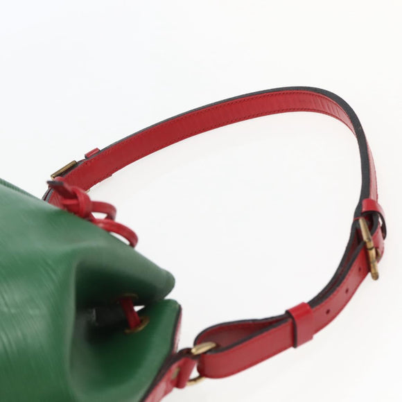 LOUIS VUITTON Epi Petit Noe Shoulder Bag Bicolor Green Red M44147 LV Auth 142869