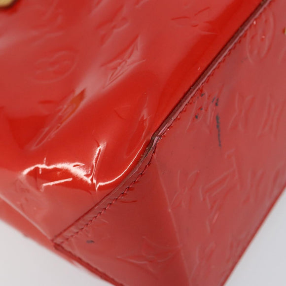 LOUIS VUITTON Monogram Vernis Reade PM Hand Bag Red Rouge M91088 LV Auth 142871