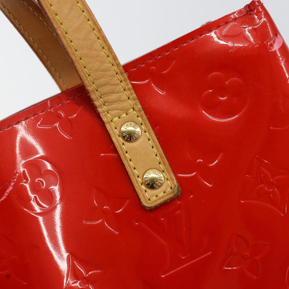 LOUIS VUITTON Monogram Vernis Reade PM Hand Bag Red Rouge M91088 LV Auth 142871