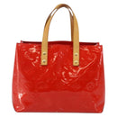 LOUIS VUITTON Monogram Vernis Reade PM Hand Bag Red Rouge M91088 LV Auth 142871-13