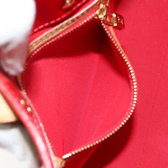 LOUIS VUITTON Monogram Vernis Reade PM Hand Bag Red Rouge M91088 LV Auth 142871