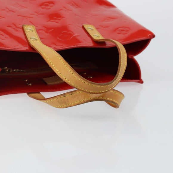 LOUIS VUITTON Monogram Vernis Reade PM Hand Bag Red Rouge M91088 LV Auth 142871