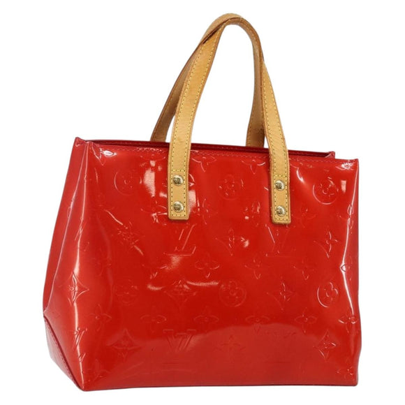 LOUIS VUITTON Monogram Vernis Reade PM Hand Bag Red Rouge M91088 LV Auth 142872