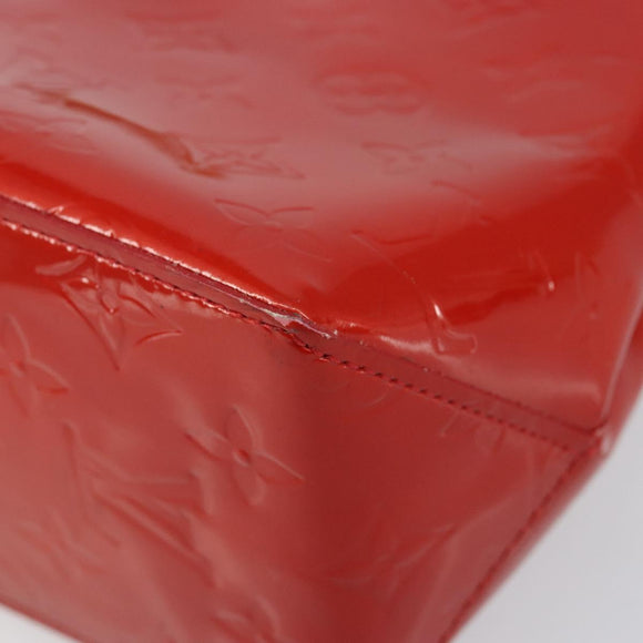 LOUIS VUITTON Monogram Vernis Reade PM Hand Bag Red Rouge M91088 LV Auth 142872