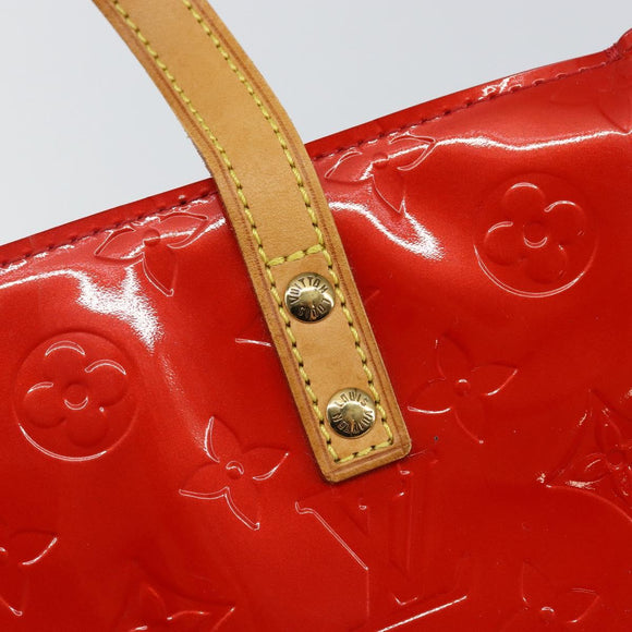 LOUIS VUITTON Monogram Vernis Reade PM Hand Bag Red Rouge M91088 LV Auth 142872