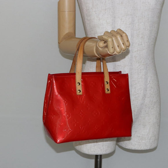 LOUIS VUITTON Monogram Vernis Reade PM Hand Bag Red Rouge M91088 LV Auth 142872