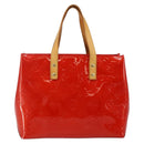 LOUIS VUITTON Monogram Vernis Reade PM Hand Bag Red Rouge M91088 LV Auth 142872-2