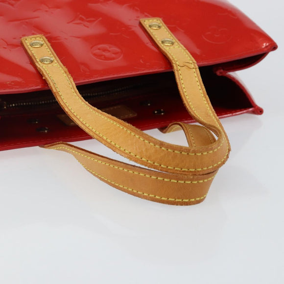 LOUIS VUITTON Monogram Vernis Reade PM Hand Bag Red Rouge M91088 LV Auth 142872