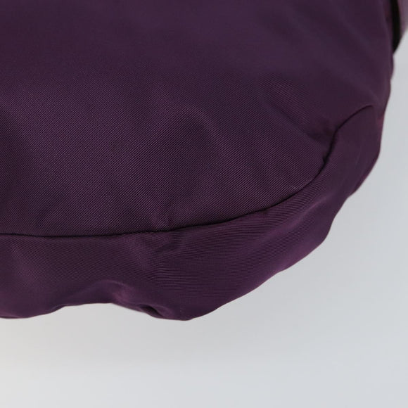 Salvatore Ferragamo Vala Shoulder Bag Nylon Purple Gold Auth 142887