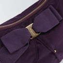 Salvatore Ferragamo Vala Shoulder Bag Nylon Purple Gold Auth 142887-14