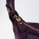 Salvatore Ferragamo Vala Shoulder Bag Nylon Purple Gold Auth 142887-15