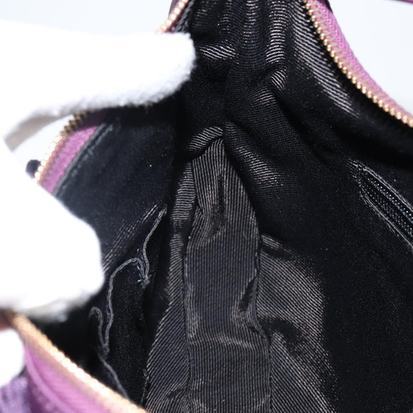 Salvatore Ferragamo Vala Shoulder Bag Nylon Purple Gold Auth 142887