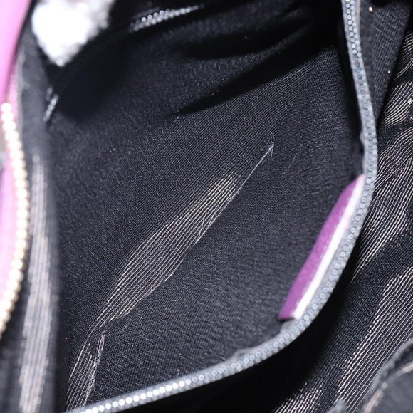 Salvatore Ferragamo Vala Shoulder Bag Nylon Purple Gold Auth 142887