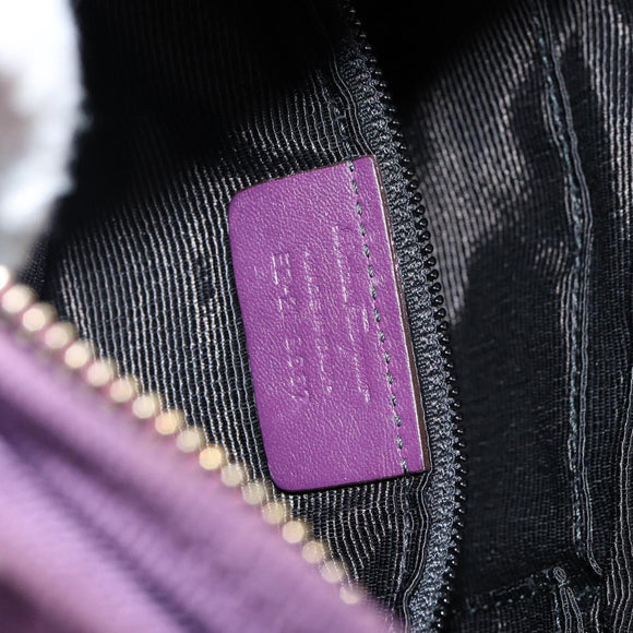 Salvatore Ferragamo Vala Shoulder Bag Nylon Purple Gold Auth 142887