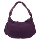 Salvatore Ferragamo Vala Shoulder Bag Nylon Purple Gold Auth 142887-3