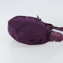 Salvatore Ferragamo Vala Shoulder Bag Nylon Purple Gold Auth 142887-4