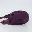 Salvatore Ferragamo Vala Shoulder Bag Nylon Purple Gold Auth 142887-5