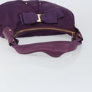 Salvatore Ferragamo Vala Shoulder Bag Nylon Purple Gold Auth 142887-7