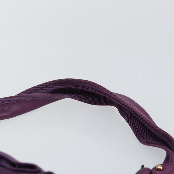 Salvatore Ferragamo Vala Shoulder Bag Nylon Purple Gold Auth 142887