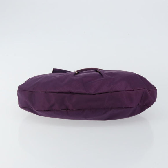 Salvatore Ferragamo Vala Shoulder Bag Nylon Purple Gold Auth 142887