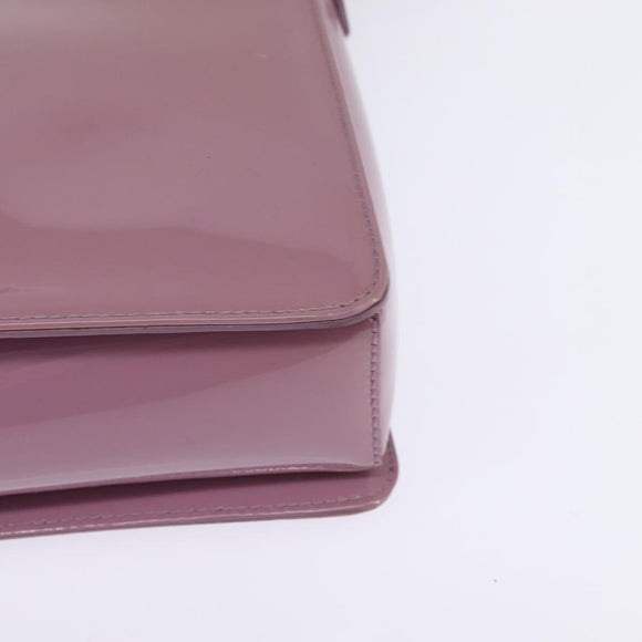 Salvatore Ferragamo Vala Hand Bag Enamel 2way Purple Gold Auth 142888