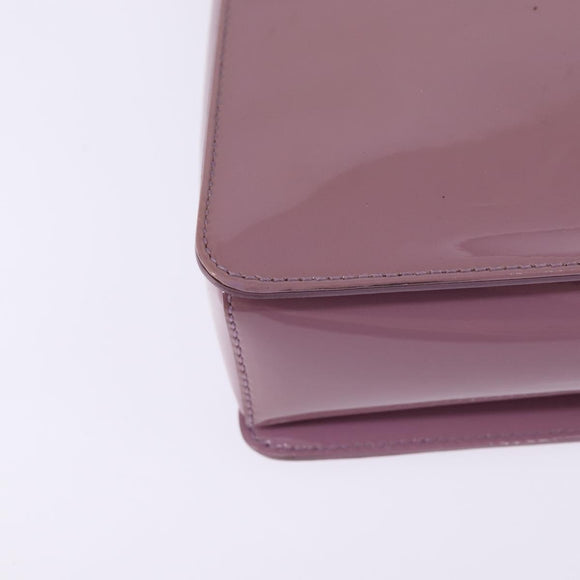 Salvatore Ferragamo Vala Hand Bag Enamel 2way Purple Gold Auth 142888