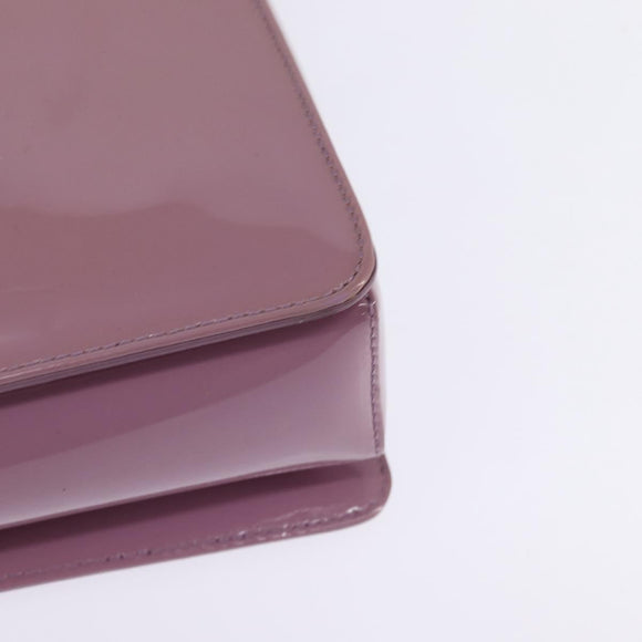 Salvatore Ferragamo Vala Hand Bag Enamel 2way Purple Gold Auth 142888