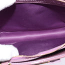 Salvatore Ferragamo Vala Hand Bag Enamel 2way Purple Gold Auth 142888-10