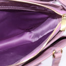 Salvatore Ferragamo Vala Hand Bag Enamel 2way Purple Gold Auth 142888-20