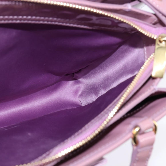 Salvatore Ferragamo Vala Hand Bag Enamel 2way Purple Gold Auth 142888