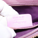 Salvatore Ferragamo Vala Hand Bag Enamel 2way Purple Gold Auth 142888-12