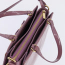 Salvatore Ferragamo Vala Hand Bag Enamel 2way Purple Gold Auth 142888-6