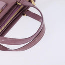 Salvatore Ferragamo Vala Hand Bag Enamel 2way Purple Gold Auth 142888-7