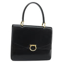 CELINE Hand Bag Leather Black Gold Auth 142890-1