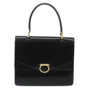 CELINE Hand Bag Leather Black Gold Auth 142890-13