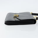 CELINE Hand Bag Leather Black Gold Auth 142890-3