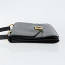 CELINE Hand Bag Leather Black Gold Auth 142890-4