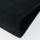 Salvatore Ferragamo Gancini Chain Shoulder Bag Suede Navy Gold Auth 142891-9