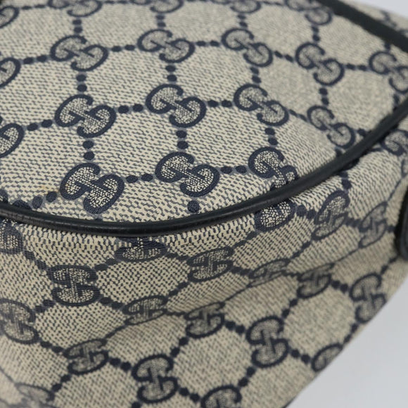 GUCCI GG Supreme Sherry Line Shoulder Bag PVC Navy Gold 89 02 032 Auth 142892