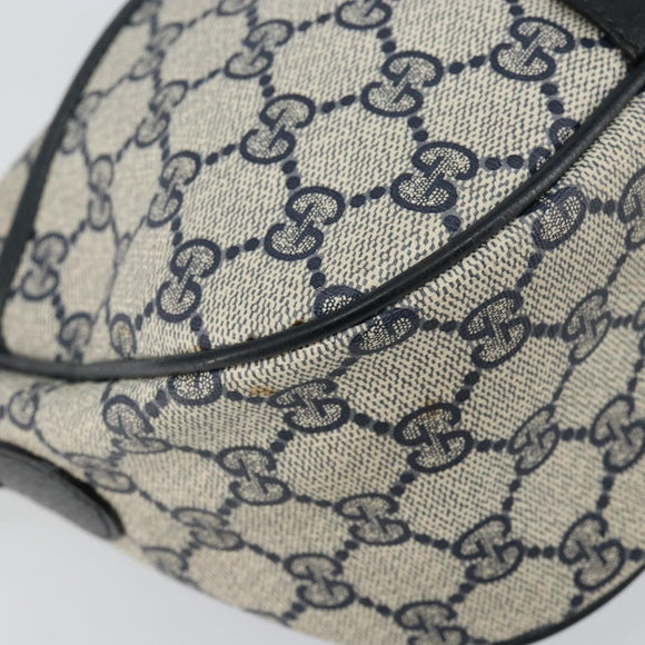 GUCCI GG Supreme Sherry Line Shoulder Bag PVC Navy Gold 89 02 032 Auth 142892