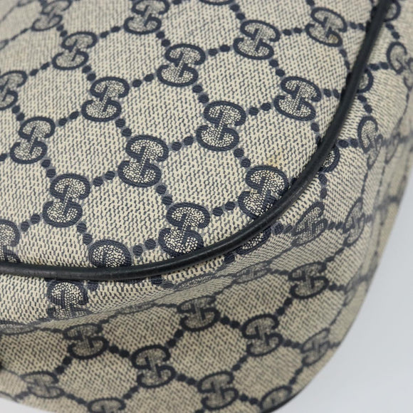 GUCCI GG Supreme Sherry Line Shoulder Bag PVC Navy Gold 89 02 032 Auth 142892