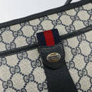 GUCCI GG Supreme Sherry Line Shoulder Bag PVC Navy Gold 89 02 032 Auth 142892-15