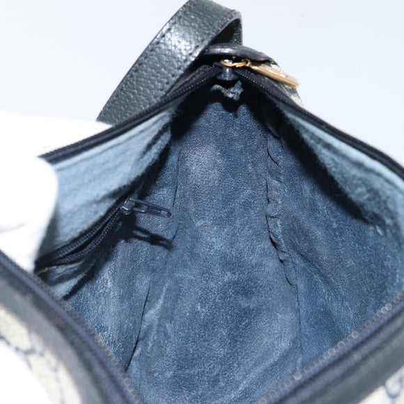 GUCCI GG Supreme Sherry Line Shoulder Bag PVC Navy Gold 89 02 032 Auth 142892