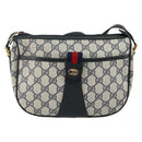 GUCCI GG Supreme Sherry Line Shoulder Bag PVC Navy Gold 89 02 032 Auth 142892-2