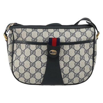 GUCCI GG Supreme Sherry Line Shoulder Bag PVC Navy Gold 89 02 032 Auth 142892 - 0