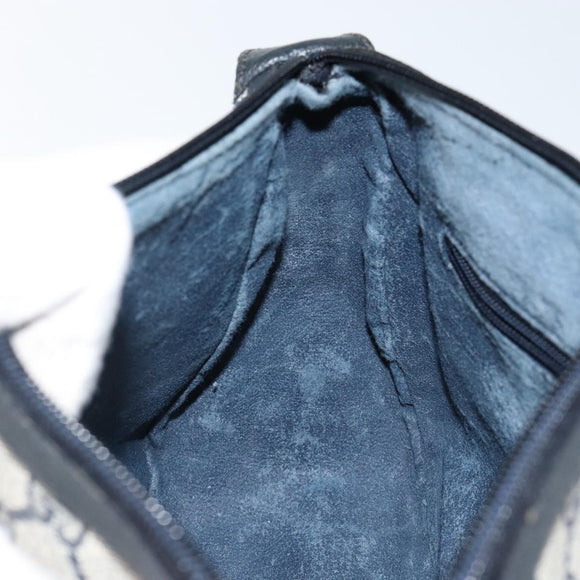 GUCCI GG Supreme Sherry Line Shoulder Bag PVC Navy Gold 89 02 032 Auth 142892