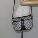 GUCCI GG Supreme Sherry Line Shoulder Bag PVC Navy Gold 89 02 032 Auth 142892-24