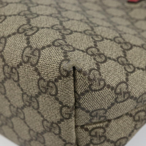 GUCCI GG Supreme Hand Bag PVC Beige 550768 Auth 142895